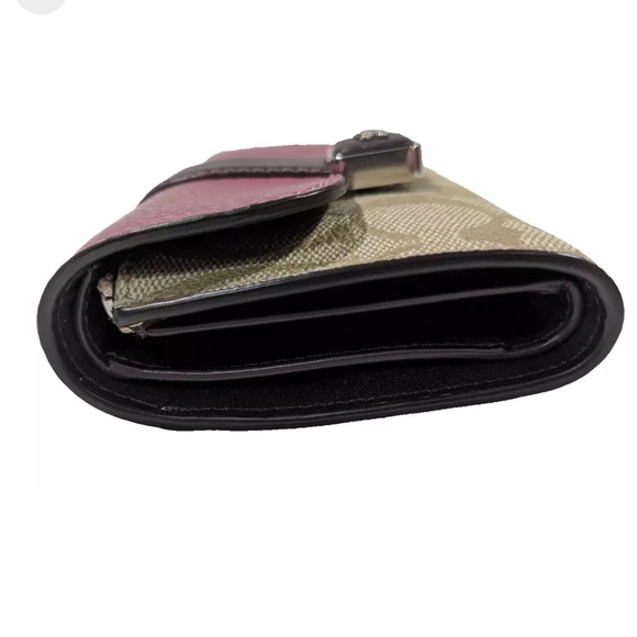 NWT COACH Medium Grace Signature Wallet, Raspberry/Khaki, Certified Authentic - Picture 11 of 15